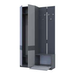 Hallway Sola 1+3 Graphite/Gray chipboard 120x40x215 (42005152)